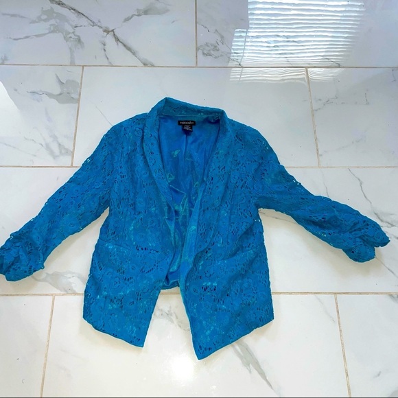 Lace Blue Blazer - Picture 1 of 6